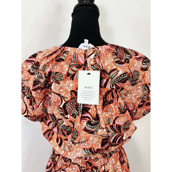 A.L.C. Alice Floral Print Mini Dress in Multicolor Size 10 Pullover Short Sleeve - Picture 5 of 5